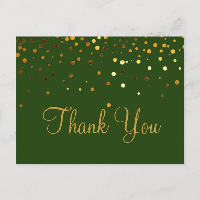Trendy Inexpensiv Gold Glitzer Blue Vielen Dank Postkarte (Vorderseite)
