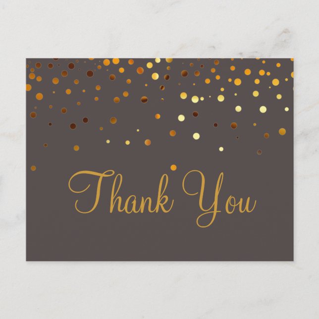 Trendy Inexpensiv Gold Glitzer Blue Vielen Dank Postkarte (Vorderseite)