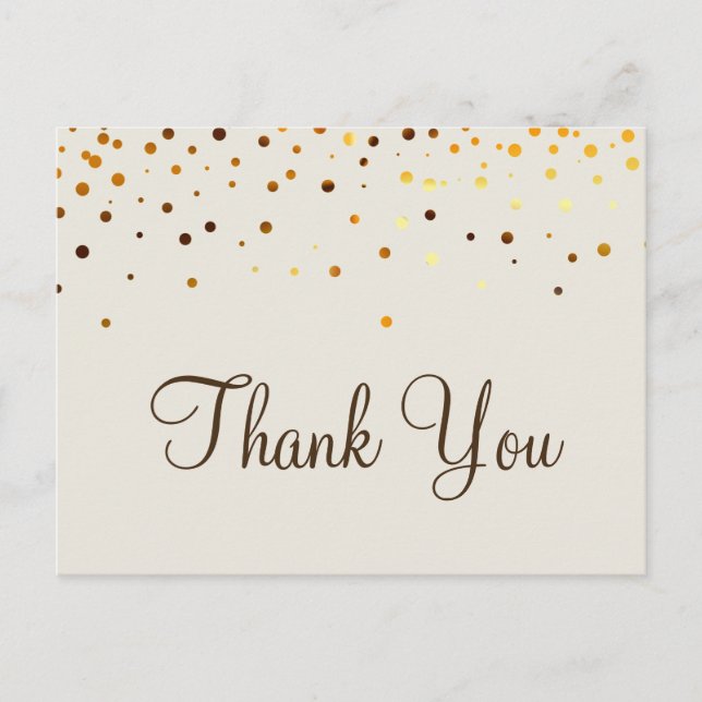Trendy Inexpensiv Gold Glitzer Pink Vielen Dank Postkarte (Vorderseite)
