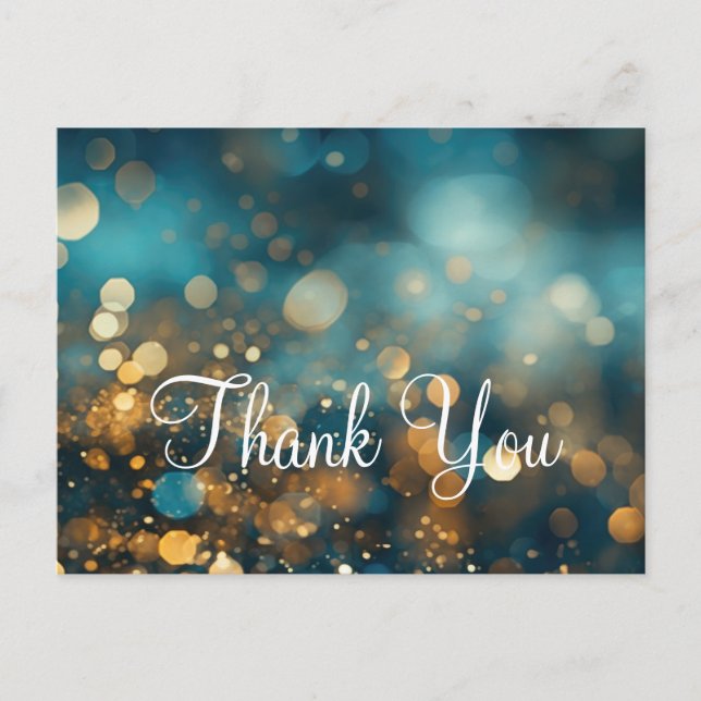 Trendy Inexpensiv Gold Glitzer Sparkle Vielen Dank Postkarte (Vorderseite)
