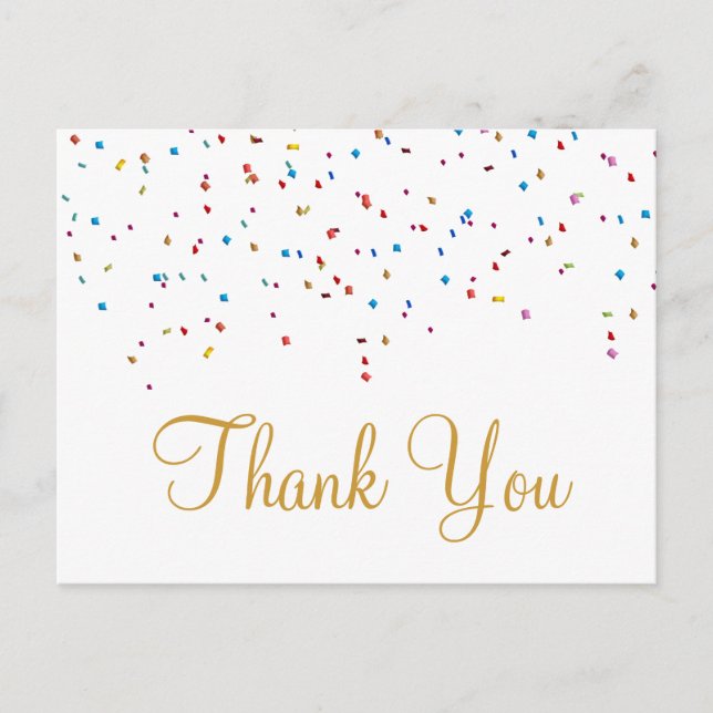 Trendy Inexpensiv Gold Glitzer White Danke, Pos Postkarte (Vorderseite)