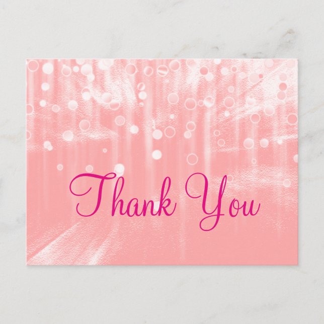 Trendy Inexpensiv Pink Glamour Modern Vielen Dank Postkarte (Vorderseite)