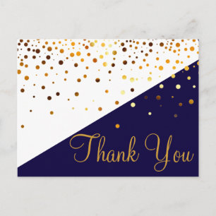 Trendy Inexpensive Gold Glitzer Blue Vielen Dank Postkarte