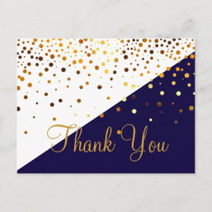 Trendy Inexpensive Gold Glitzer Blue Vielen Dank Postkarte