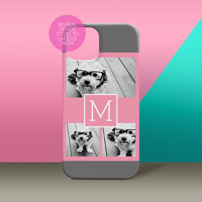 Trendy Instagram Foto Collage Custom Monogram title_seo2 (Personalized Phone Case with Custom Photos and Text - Pick Your Device Style)