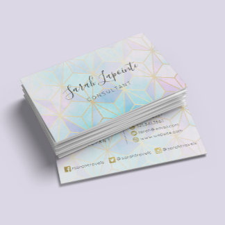 Trendy Iridescent & Pastel Geometric Design Visitenkarte