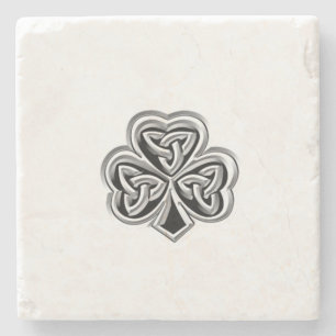 Trendy Irish Glückspilz Kleeblatt Steinuntersetzer