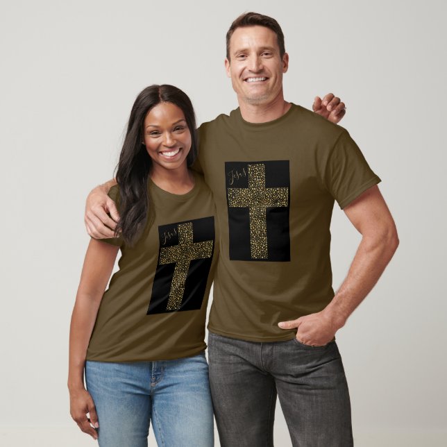 Trendy Jesus Gold Cross T-Shirt (Unisex)