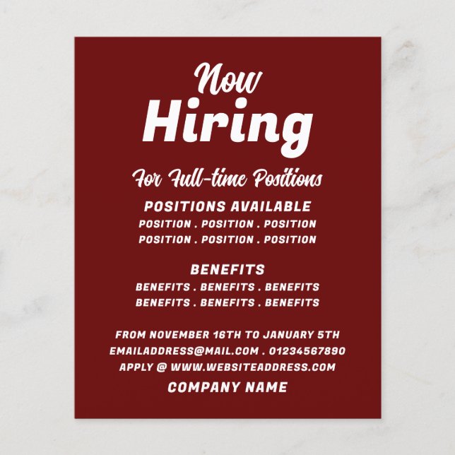 Trendy Job Vacancy Rekrutierung Werbung Flyer (Vorne)
