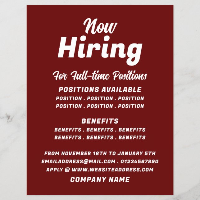 Trendy Job Vacancy Rekrutierung Werbung Flyer (Vorne)