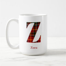 Trendy Kariert Letter Z Monogram Name Christmas
