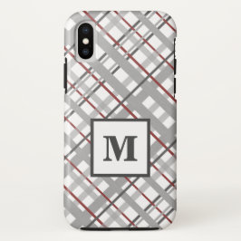 Trendy Kariert Silver Red Gray Monogram Case-Mate iPhone Hülle