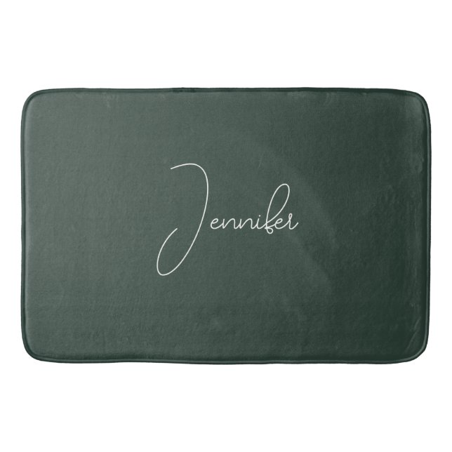 Trendy keltic Grayish Green Modern Name hinzufügen Badematte (Vorderseite)