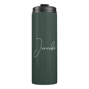 Trendy keltic Grayish Green Modern Name hinzufügen Thermosbecher