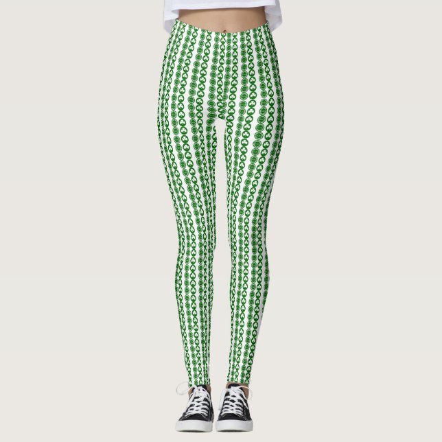 Trendy Kleeblatt Gemusterte Leggings (Vorderseite)