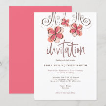 Trendy Künstlerisch Pink Watercolor Blumenschrift