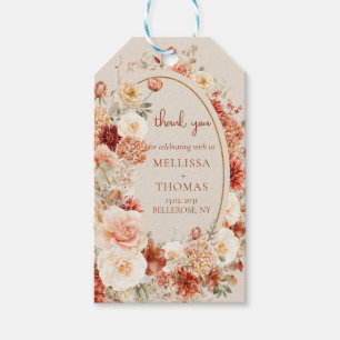 Trendy Kupferrot und bordeauxfarbene Blume Salbei Geschenkanhänger