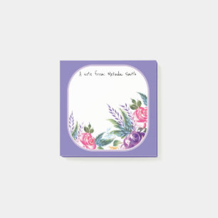 Trendy Ladys Floral Monogram Sticky Notepads Post-it Klebezettel