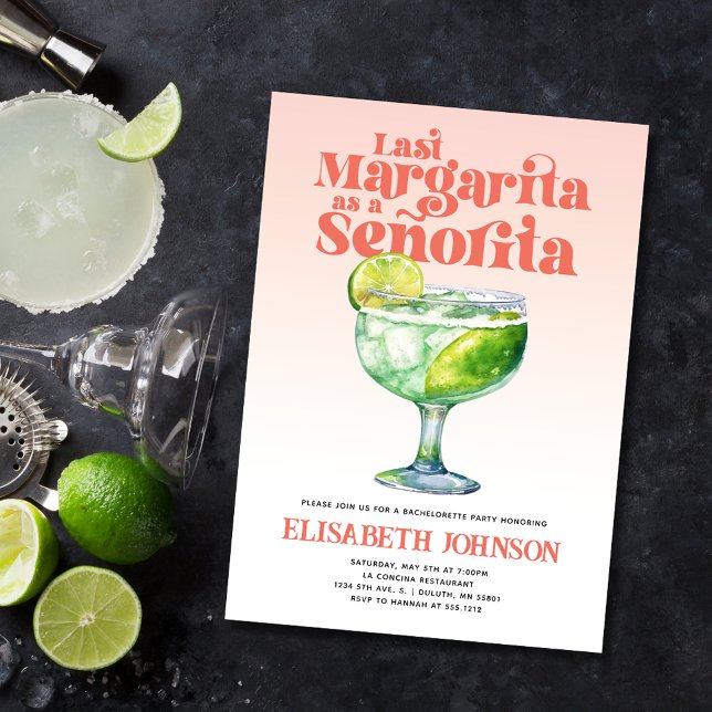 Trendy Last Margarita als Señorita Bachelorette Einladung (Von Creator hochgeladen)