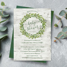 Trendy Laurel Wreath Greenery Baby Shower