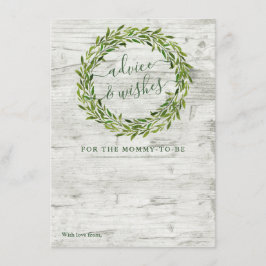 Trendy Laurel Wreath Greenery Baby Shower Hinweiskarte
