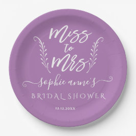 Trendy Lavender Miss zu Mrs. Brautparty Pappteller