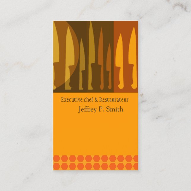 Trendy Leading Edge Kitchen Cooks Koch Knife Visitenkarte (Vorderseite)