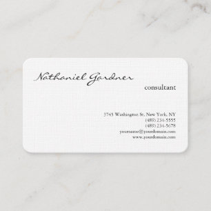 Trendy Leinenhandschrifts-schlichtes kreatives Visitenkarte