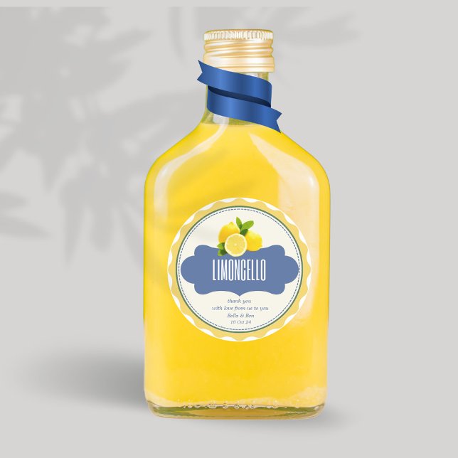 Trendy Lemons hausgemachte Limoncello Flaschenetik Runder Aufkleber (Von Creator hochgeladen)