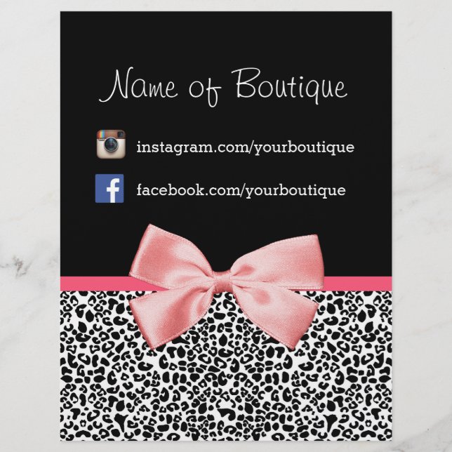 Trendy Leopard Pink Ribbon Werbeaktion Marketing Flyer (Vorne)