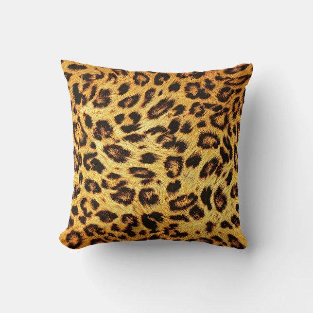 Trendy Leopard: Skin Design Pattern. Kissen (Vorderseite)