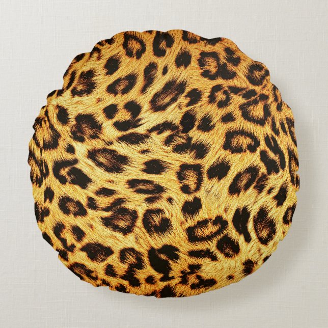 Trendy Leopard: Skin Design Pattern. Rundes Kissen (Vorderseite)