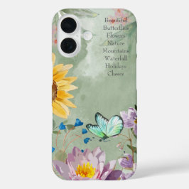 Trendy lettering Watercolor botanical Greenery art iPhone 16 Hülle