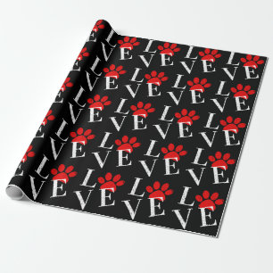 TRENDY LIEBE DOG PAW GESCHENKPAPIER