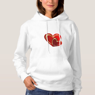 Trendy Liebe Red Heart Personalisiert Girlfriend G Hoodie