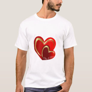 Trendy Liebe Red Hearts Personalisiert Boyfriend G T-Shirt