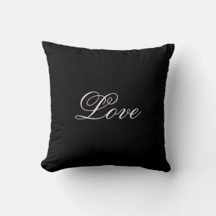 Trendy Liebe Wedding Calligraphy Script Black Kissen