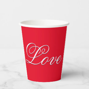 Trendy Liebe Wedding Calligraphy Script Red Pappbecher