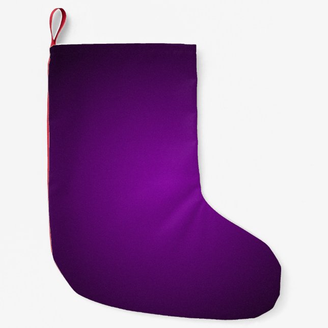 Trendy Lila-Black Grainy Vignette Kleiner Weihnachtsstrumpf (Vorderseite)