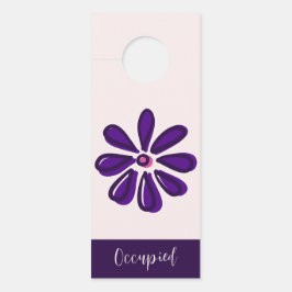 Trendy Lila Blume Doodle besetzt / vakant Türanhänger