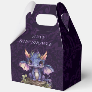Trendy Lila Dragon Damask Girl Boy Babydusche Geschenkschachtel
