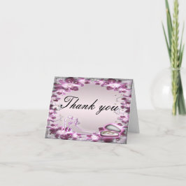 Trendy Lila Floral Chic Danke Card