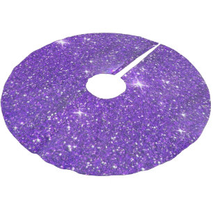 Trendy lila funkelnder GlitzerGlitz Polyester Weihnachtsbaumdecke