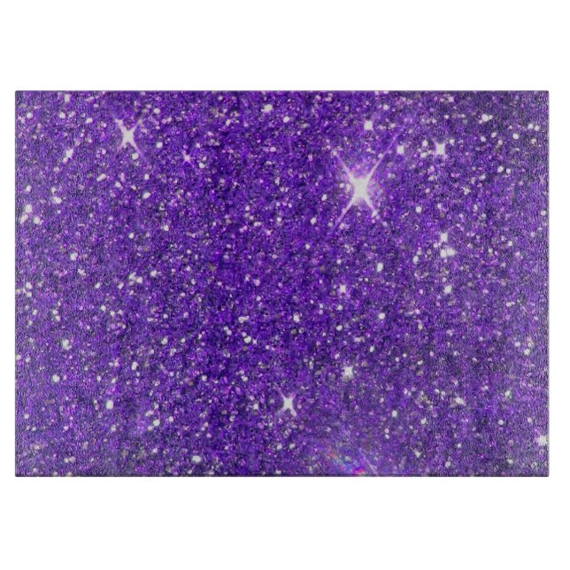 Trendy lila funkelnder GlitzerGlitz Schneidebrett (Vorderseite)