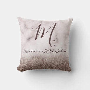 Trendy Lila Glittery Eleganter Monogram WELLNESS-C Kissen