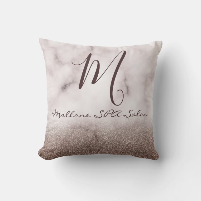 Trendy Lila Glittery Eleganter Monogram WELLNESS-C Kissen (Vorderseite)