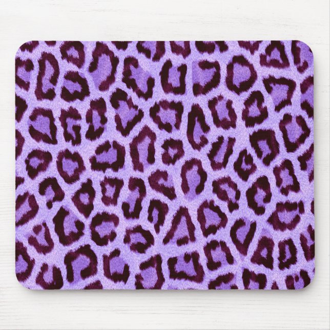 Trendy Lila Leopard Pattern Mousepad (Vorne)