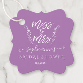 Trendy Lila Miss zu Mrs. Brautparty Geschenkanhänger