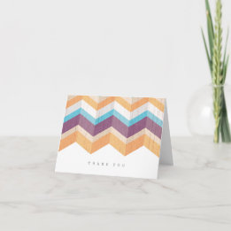 Trendy Lila Orange & Blue Zickzack Vielen Dank Dankeskarte