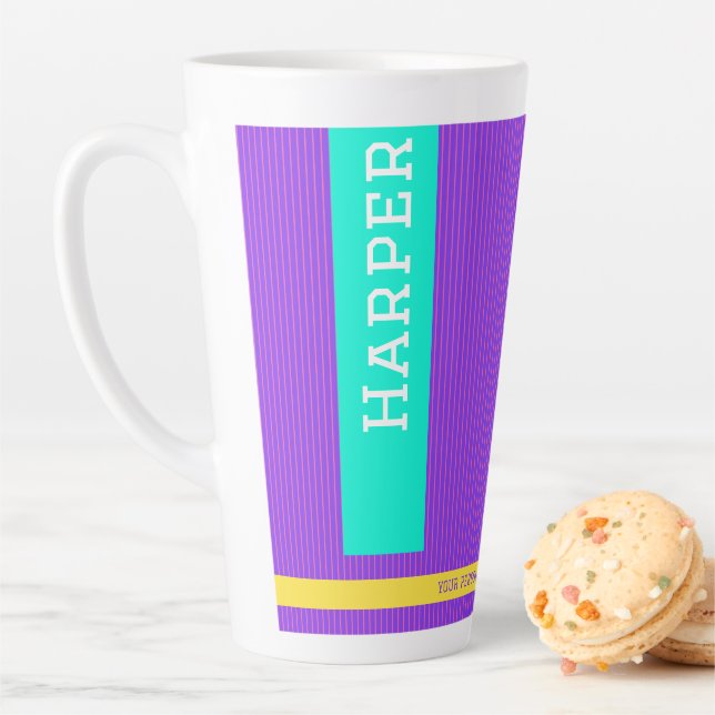 Trendy Lila Personalisierter Name Milchtasse (Beispiel)